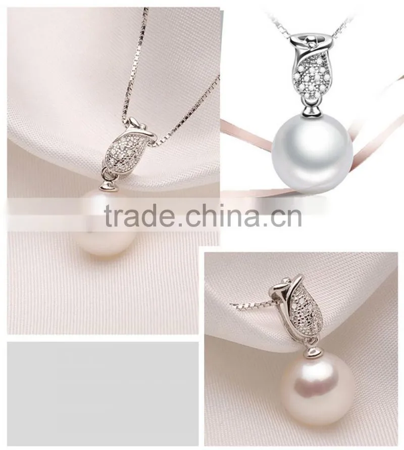 wholesale bridal real freshwater pearl necklace pendant