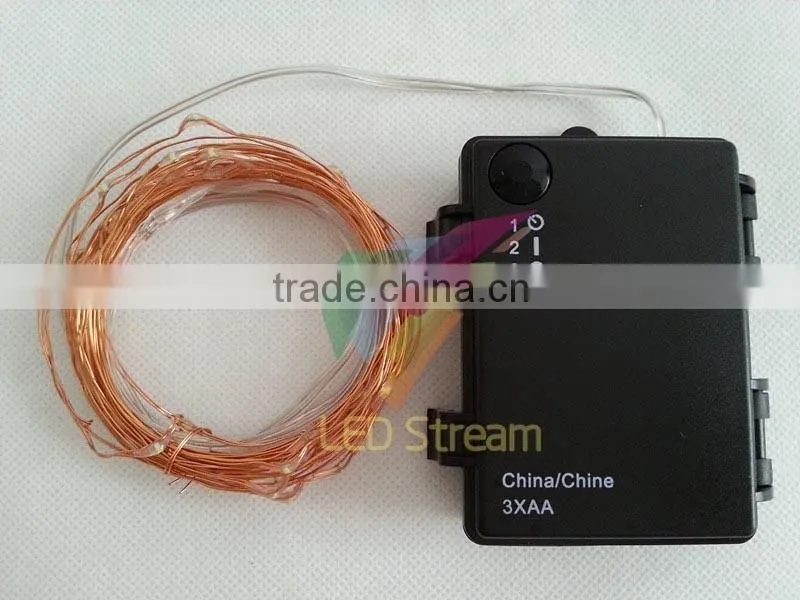 6M 60 led 3AA Outdoor Battery Powered Timer LED Copper Wire String Fairy Light lamp