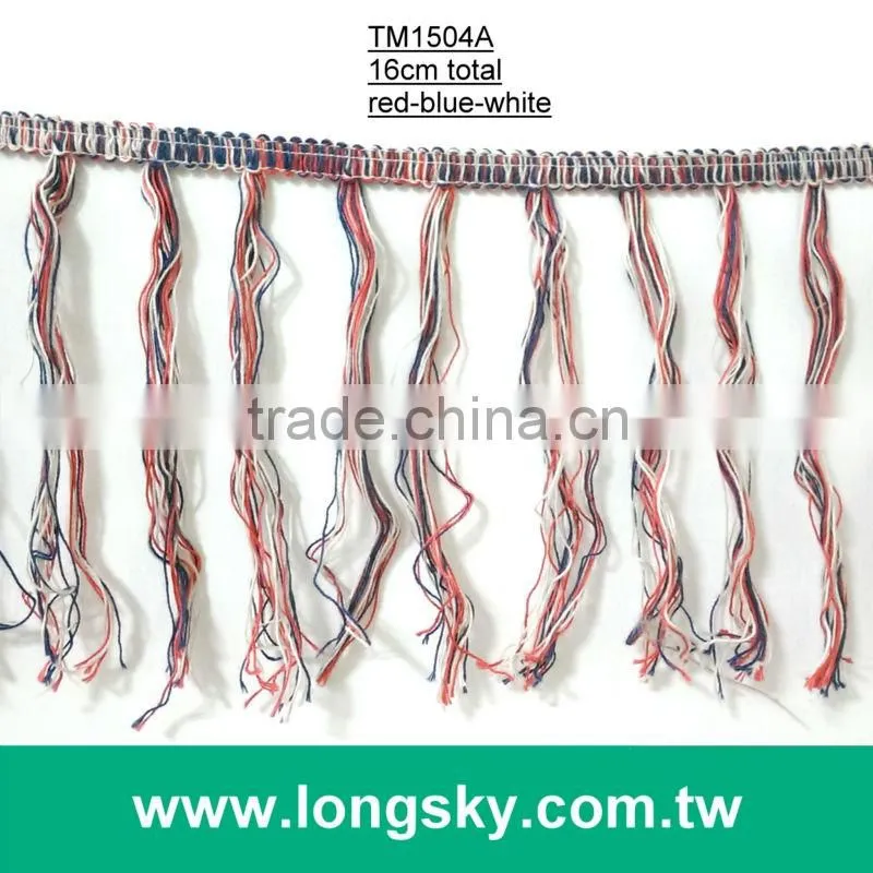 (#TM1504A) 2015 branded new European design 16cm long colored tassel fringe for dress