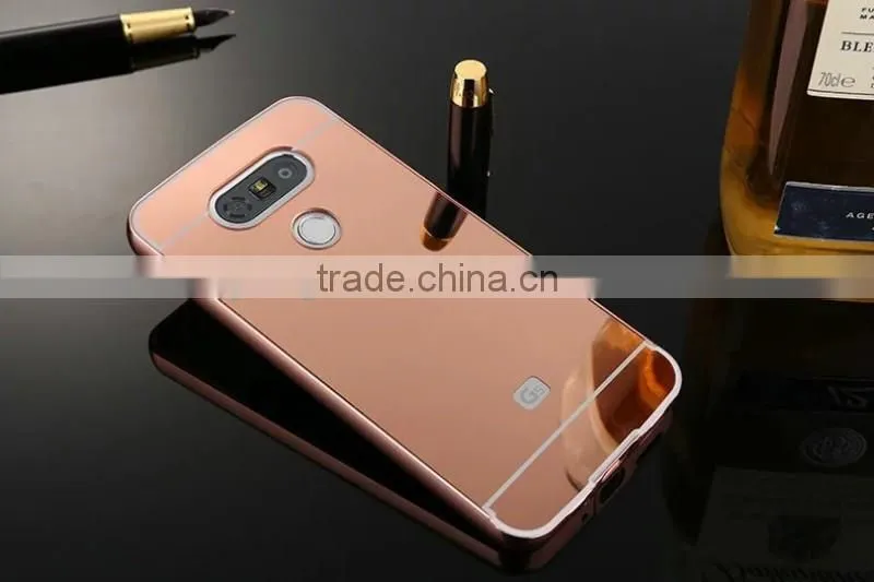 For lg g5 case Hot selling Luxury electroplated shockproof Aluminum mirror mobile phone accessory for lg g5