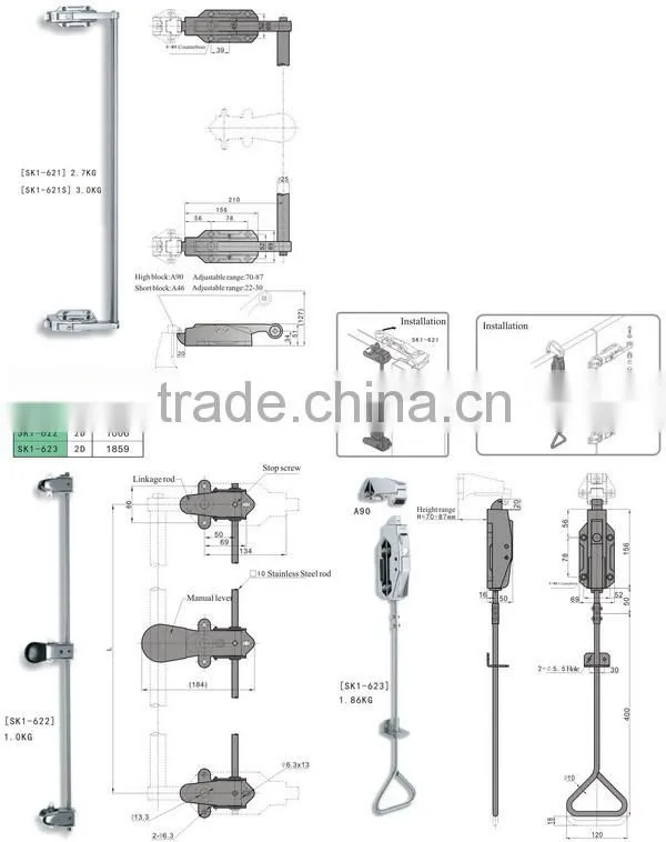 SK1-623 retractable handle /Walk-in Chamber Handle