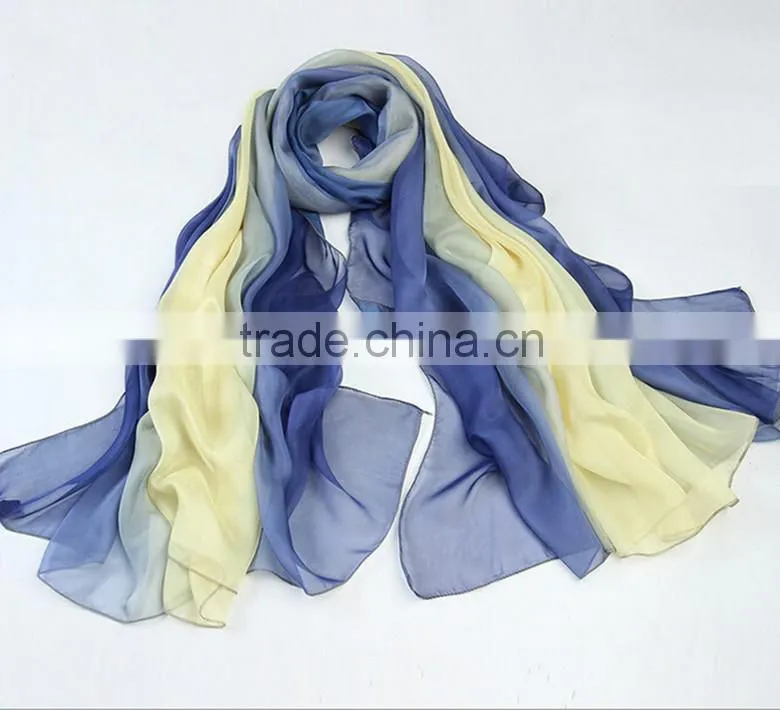 100%silk multi-coloured long silk scarves