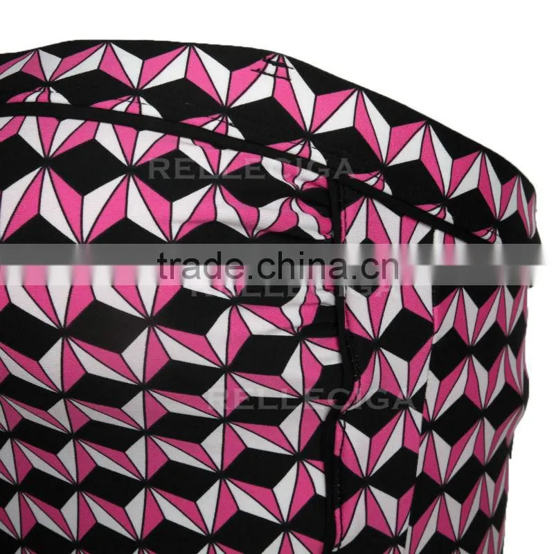 RELLECIGA Modern Print Bikini Series - Pink Geometric Print One Piece Swimwear with Bandeau Style Front