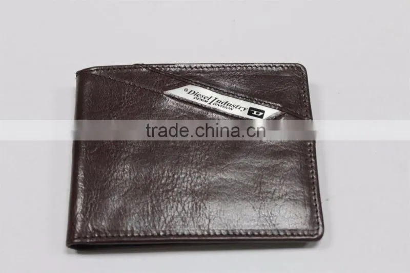 2016 Wholesale New Fashion Promition Genuine leather men's wallet with customized logo