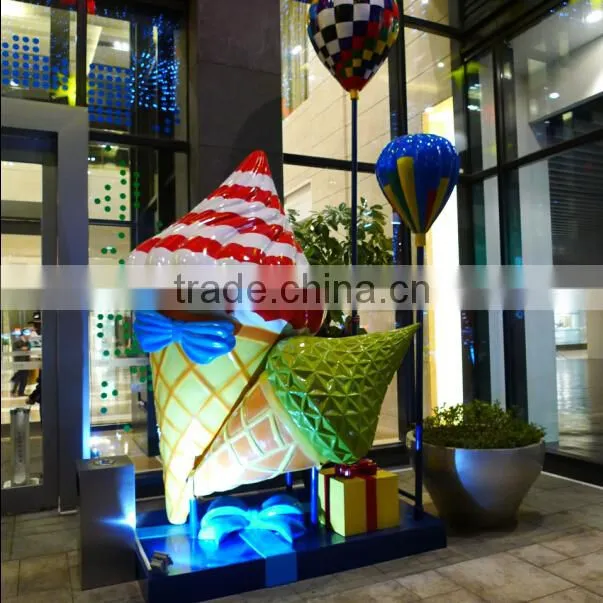 Ice cream shop decoration/ Fibreglass Ice cream Cone decoration for Shop advertising/Ice cream shop decoration