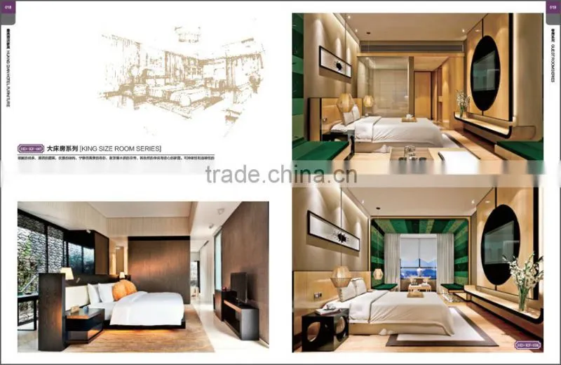 King size hotel bedroom set, solid wood king size bedroom set HDBR1127