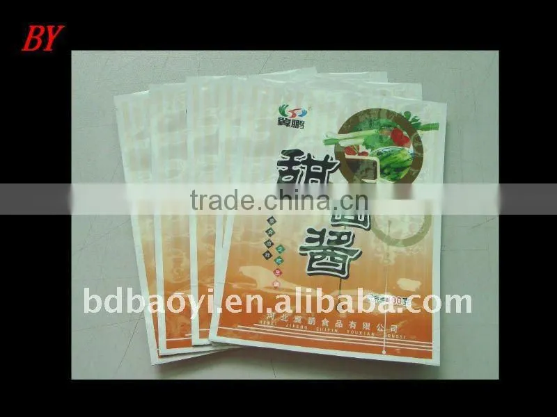 Food grade plastic bag for paste