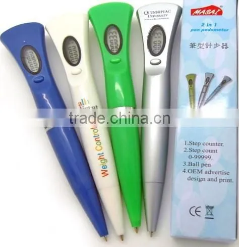 High Sensor Digital Pen Step Counter Pedometer with Ball Point Pen