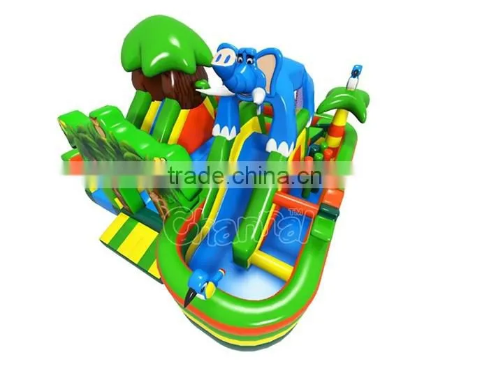 High PVC quality inflatable Jungle slide obstacle course for sale, inflatable kids obstacle playground