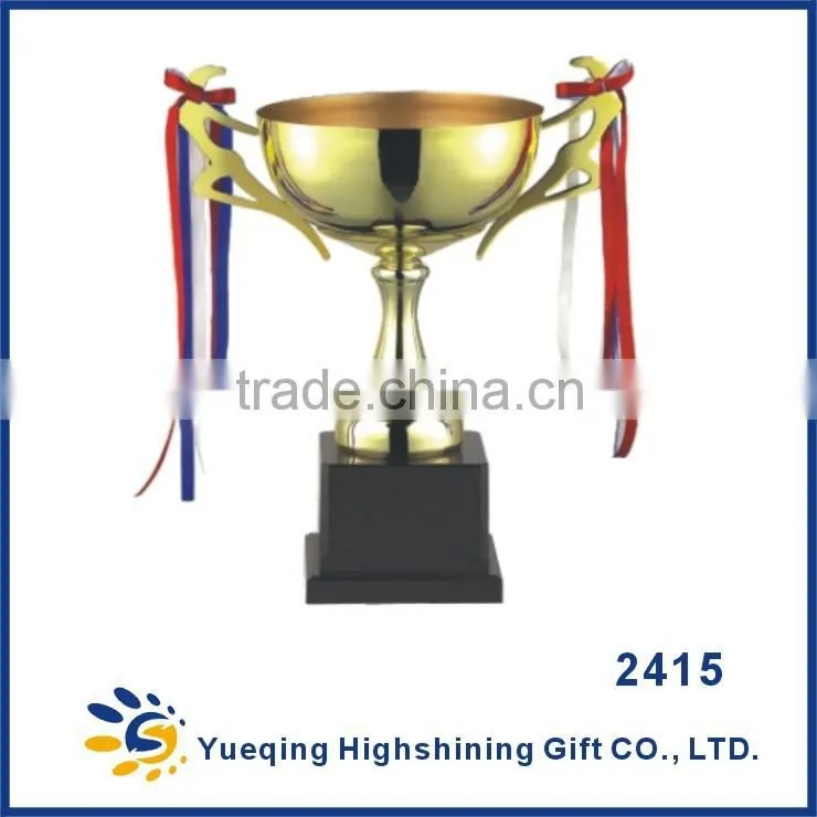 Custom plastic trophy base award basketball tennis trophy golden souvenir 2415 China metal champions league cup trophy