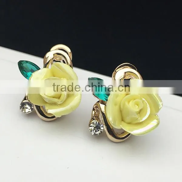 925 silver needle cherry flower bow shaped small size earrings