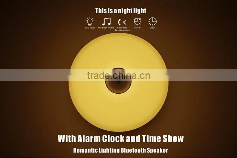 Smart Color led light bluetooth speaker Bed Lamp Wirless Speaker with alarm clock TF card playing