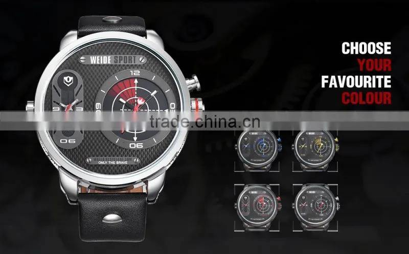 Weide Oversize Quartz Analog Dual Time Zone Digital Watches With Genuine Leather Band Water Resistant Watches Men Alibaba.China