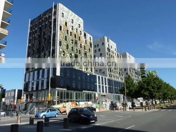 Exterior Curtain Wall Glass Colored Tempered Glass For Building