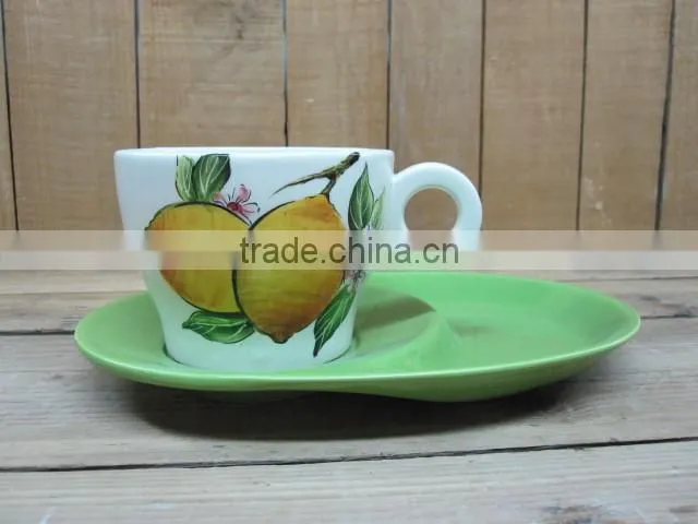 Wholesale cheap plain ceramic mugs with fruit print