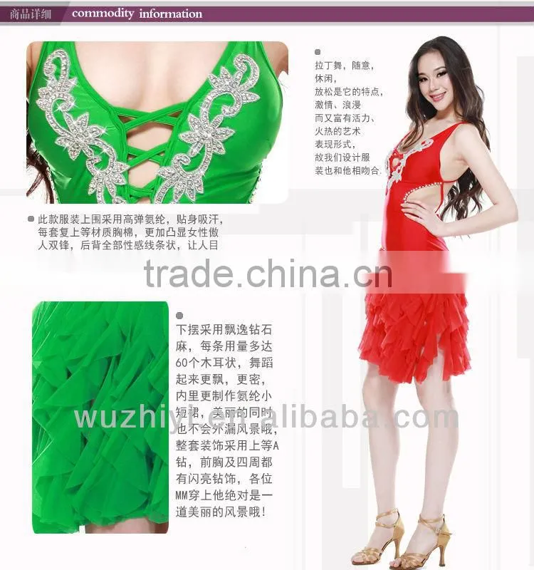 Hot Latin Belly Dance Costumes,Sexy Black Tribal Belly Dance Wear,Belly Dancing Performance Dress for Latin Dance(QC2096)