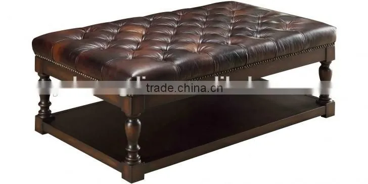 antique storage leather ottoman YO7005