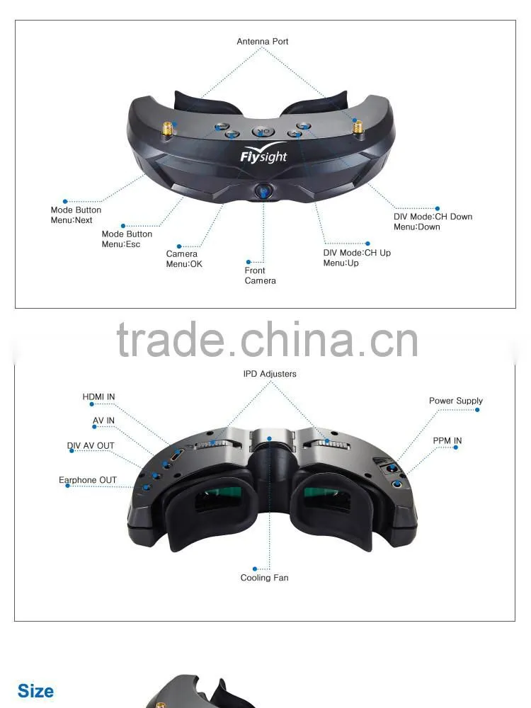 Google glasses FPV 5.8G 40CH Diversity Receiver Wireless Head Tracing GOGGLE/Video Glasses