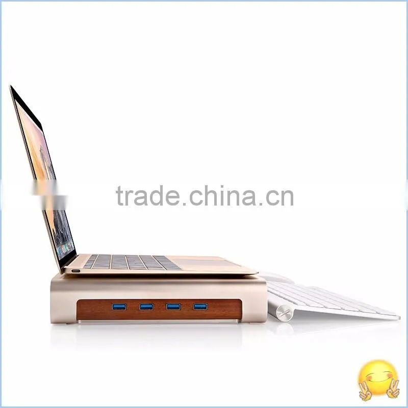 Aluminum laptop stand holder for Apple Macbook notebook computer stand Aluminum Monitor Stand with USB3.0 HUB