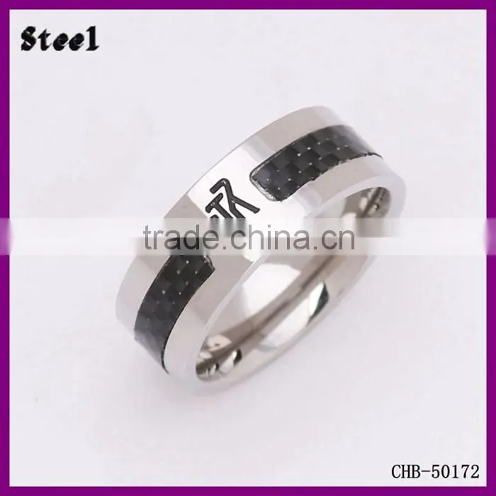 Best Selling Yiwu factory 316L Stainless Steel CTR Alphabet Finger Ring