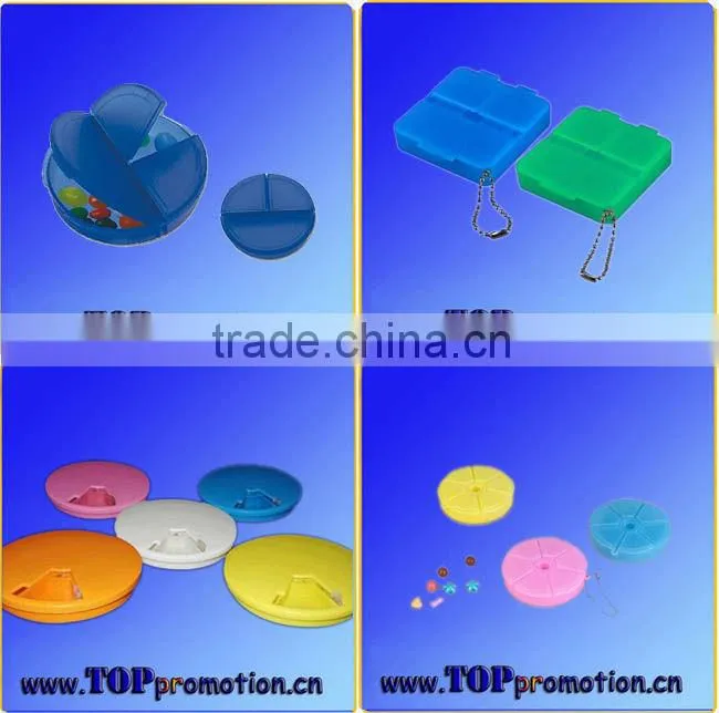 round shape weekly retangle pill box