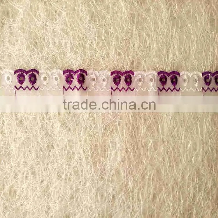 Fashion new flower design french embroidered bridal lace trimming