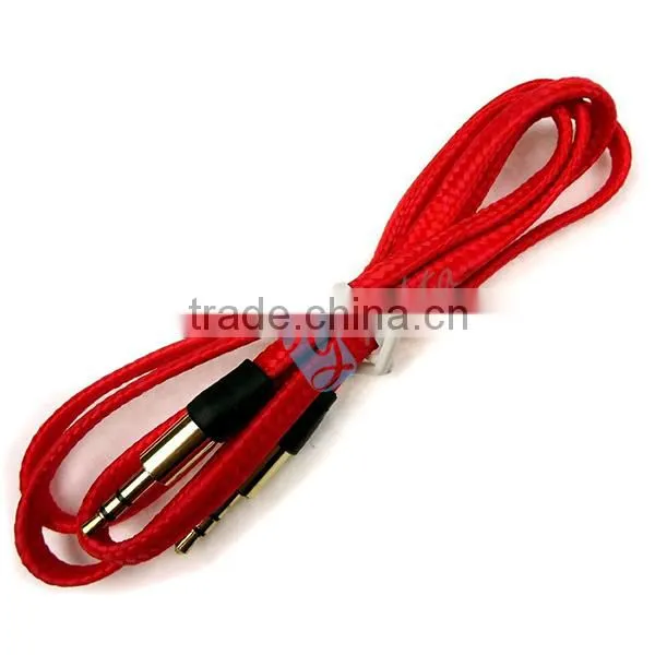 Shoelace Style Fabric Braided 3.5mm Male to Male Stereo Audio Aux Cable for iPhone/iPad/iPod