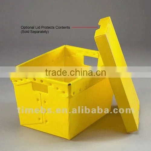 Nestable corrugated plastic tote for US mail