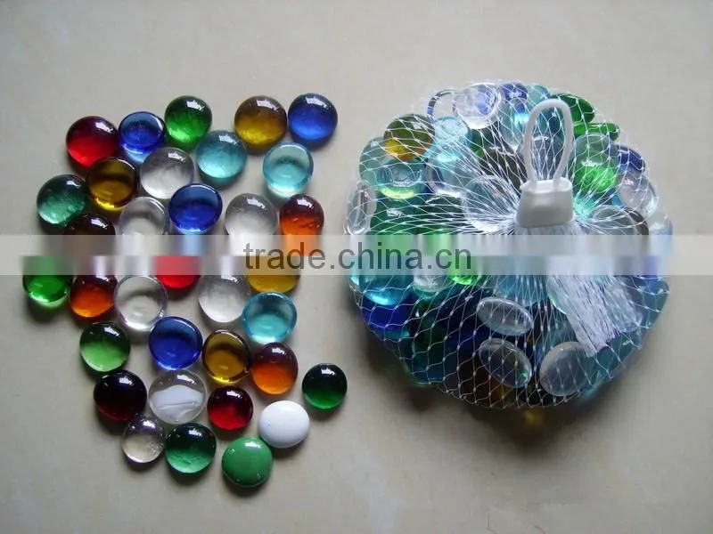 Flat glass 17-19mm ruby red glass gems ,gems stone for vase filler