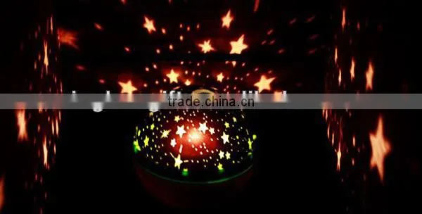 Rotation projector lamp,Star Sky Romantic Night Projector Light. 2014Rotating luminous Dream night light.