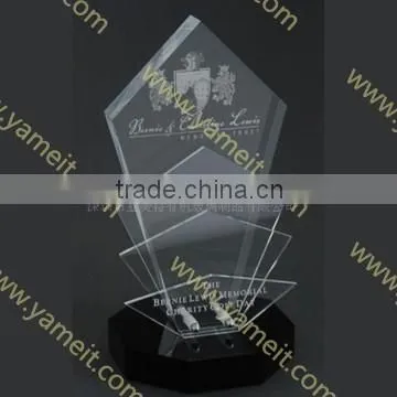 2016 elegant design silk screen acrylic trophy awards souvenir gift