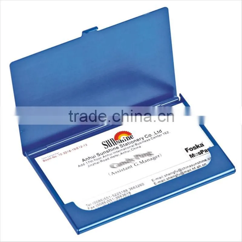 Hot sale Stainless Steel Blue Color Painted Name Card Holder/Name Card Case