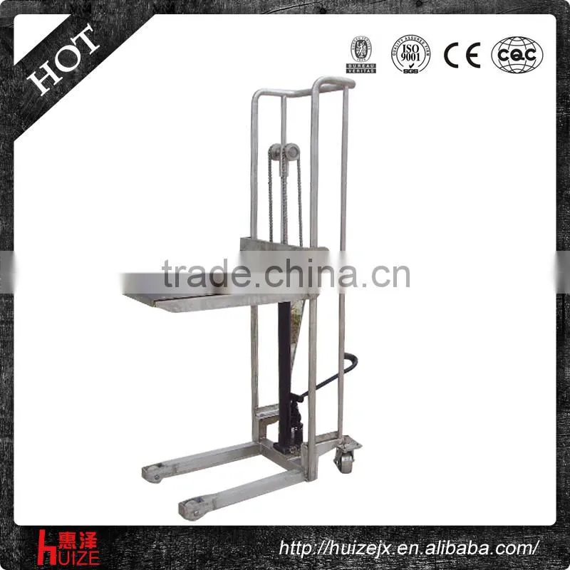 Strong Stainless steel Hand Hydraulic Stackers for chemical industry