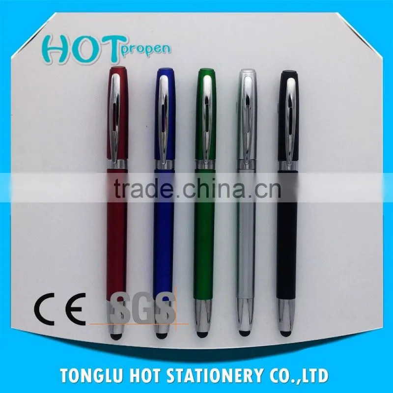 spray paint colored barrel, wide chrome ring with hollow out clip,twist touch pen