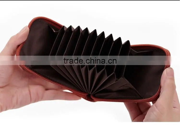 Guangzhou factory wholesale many slot card holder with leather material