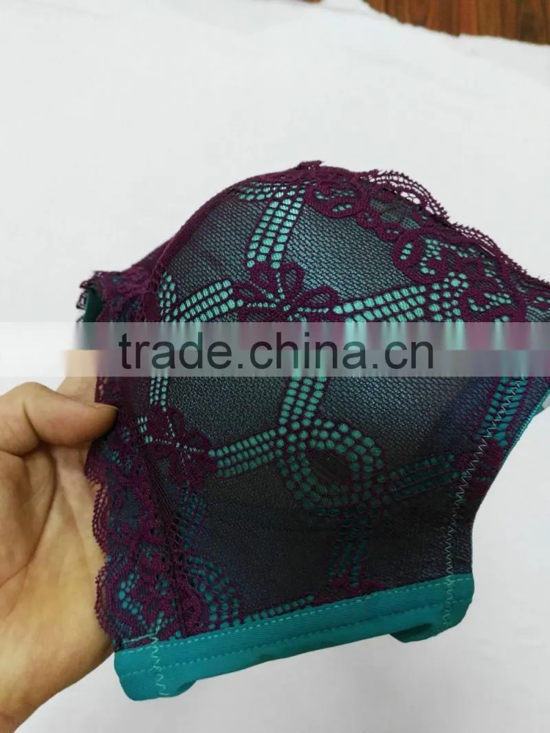Free Sample Push Up Thick Pad Very Sexy Floral Lace Bra