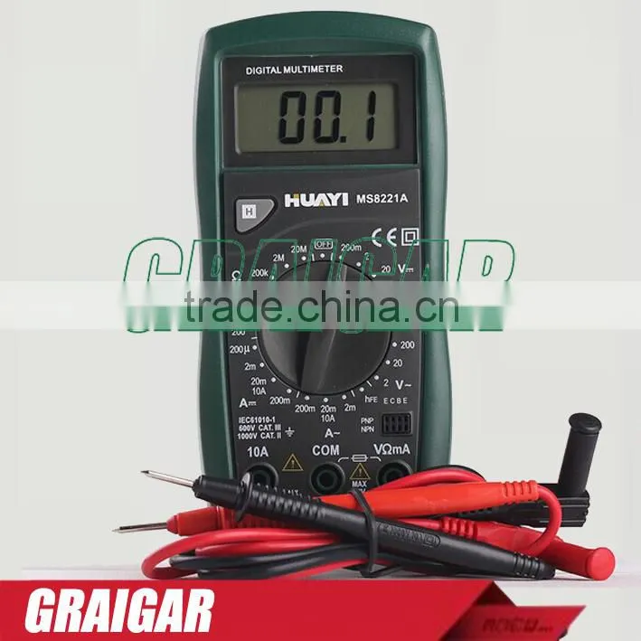 MS8221A Digital Multimeter Portable Voltage Current Resistance Tester Detector LCD Display