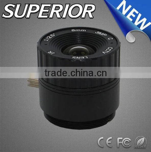 home security system cctv camera optics lens 8mm 3megapixel cs mount ir filter camera lens