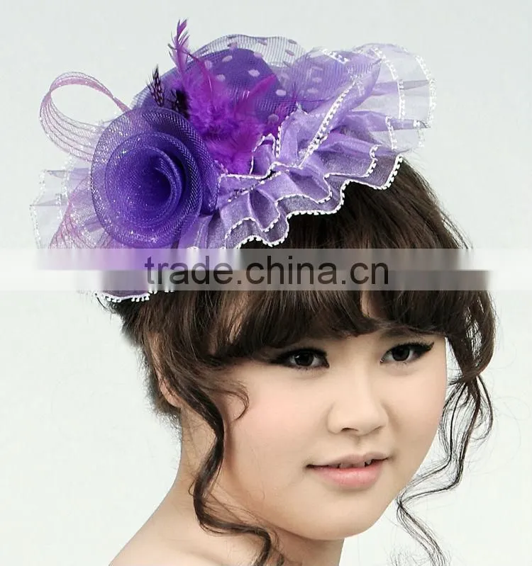 MYLOVE purple flower hat felt fabric fedora hat MLXM009