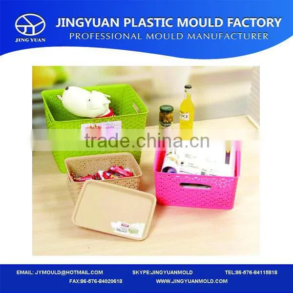 New design plastic rectangle wicker basket mould