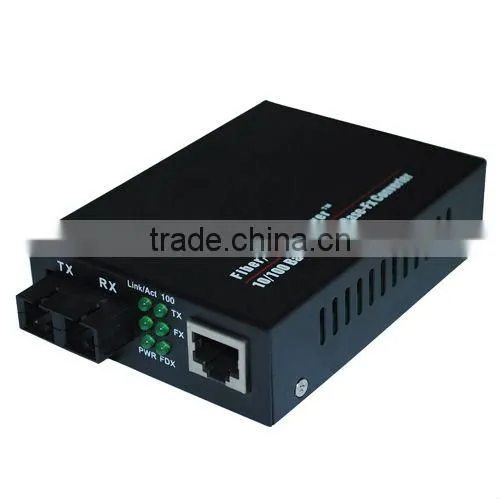 Hihg quality RJ45 fiber optic single mode duplex fiber media converter