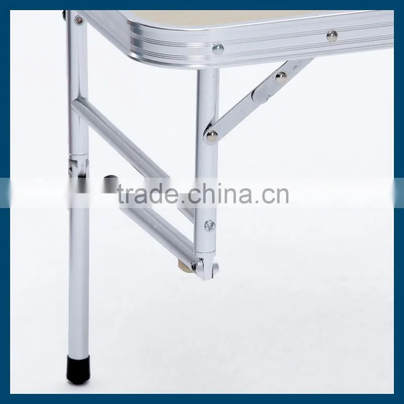 aluminum folding table with 3mm MDF and melamine cover with 35x3mm aluminum border