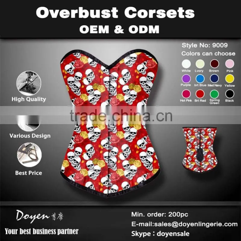 China wholesale Factory price women steampunk corset skull print waist training