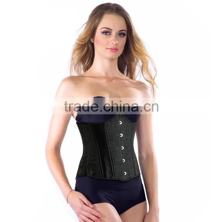Factory price double steel boned brocade waist training corset