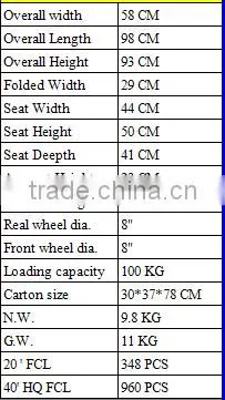 folding ultralight weight transport multifuctional aluminium wheelchair