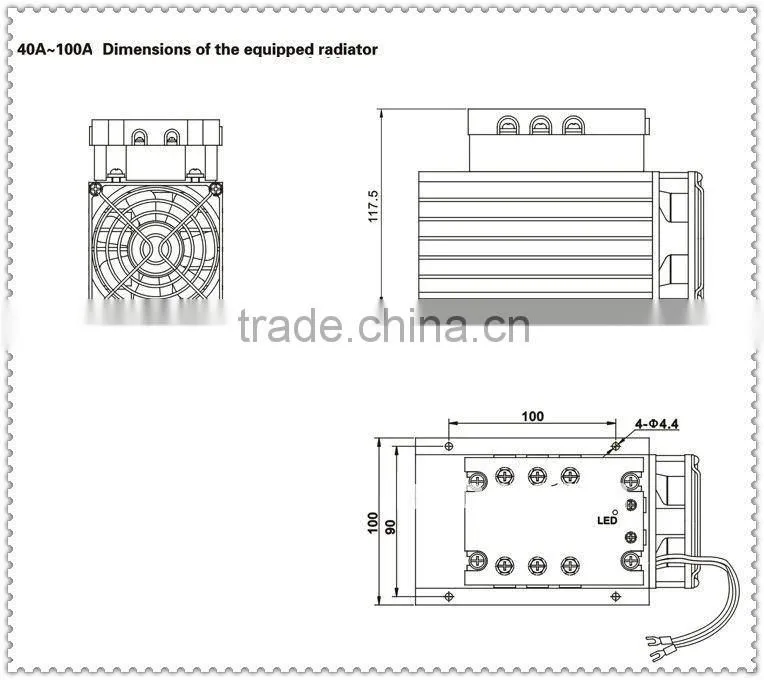 Triple phase solid state relay SSR-3DA/3AA heat sink with Fan