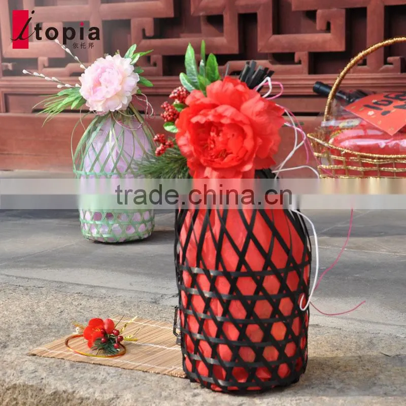 Best sell black round bamboo packaging basket