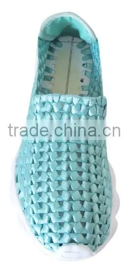 China Factory Women No Lace Shoes Handmade Elastic Woven Shoes HT-209035A