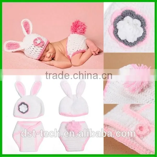 Rabbit shape baby photography props cotton yarn baby costume