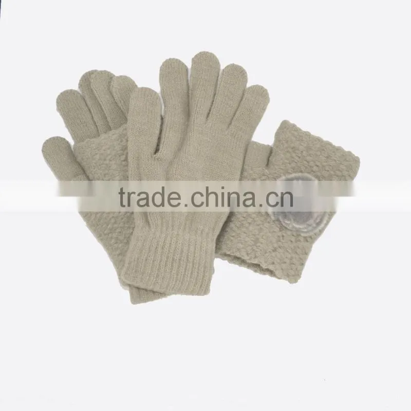 Two in one warm women's knit gloves